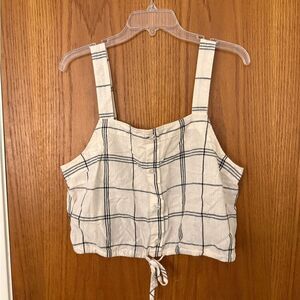 A New Day Black and Cream Checkered Crop Top